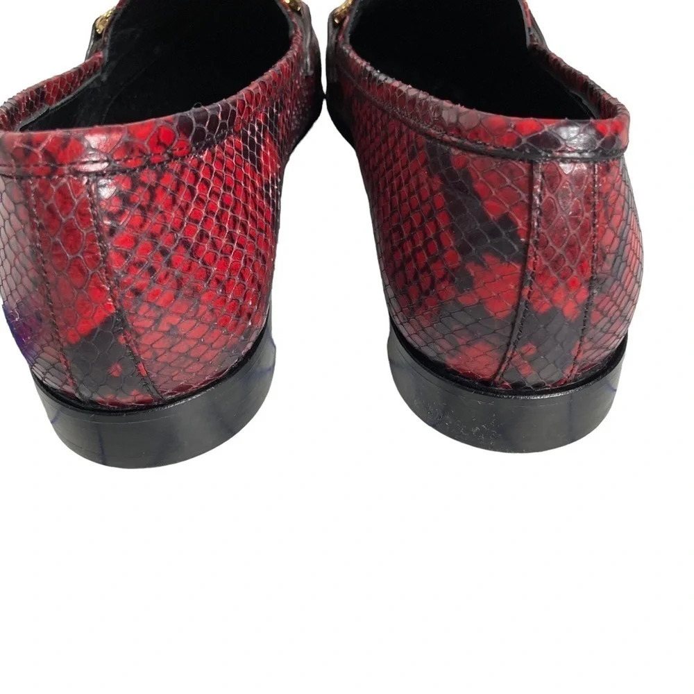 NWOT Roberto Cavalli Snakeskin Embossed Horsebit Leather Loafer Sz: 39 EU - Picture 5 of 10